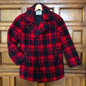 UNIQLO Kids Check Flees Pea Coat - with puffy Lining very warm!